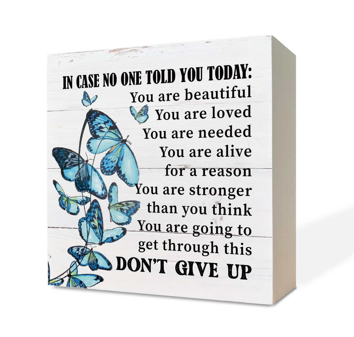 Inspirational Wood Signs - You Are Going To Get Through This, Supportive Wood Plaque Gift, Butterfly Decor for Home Table Sign