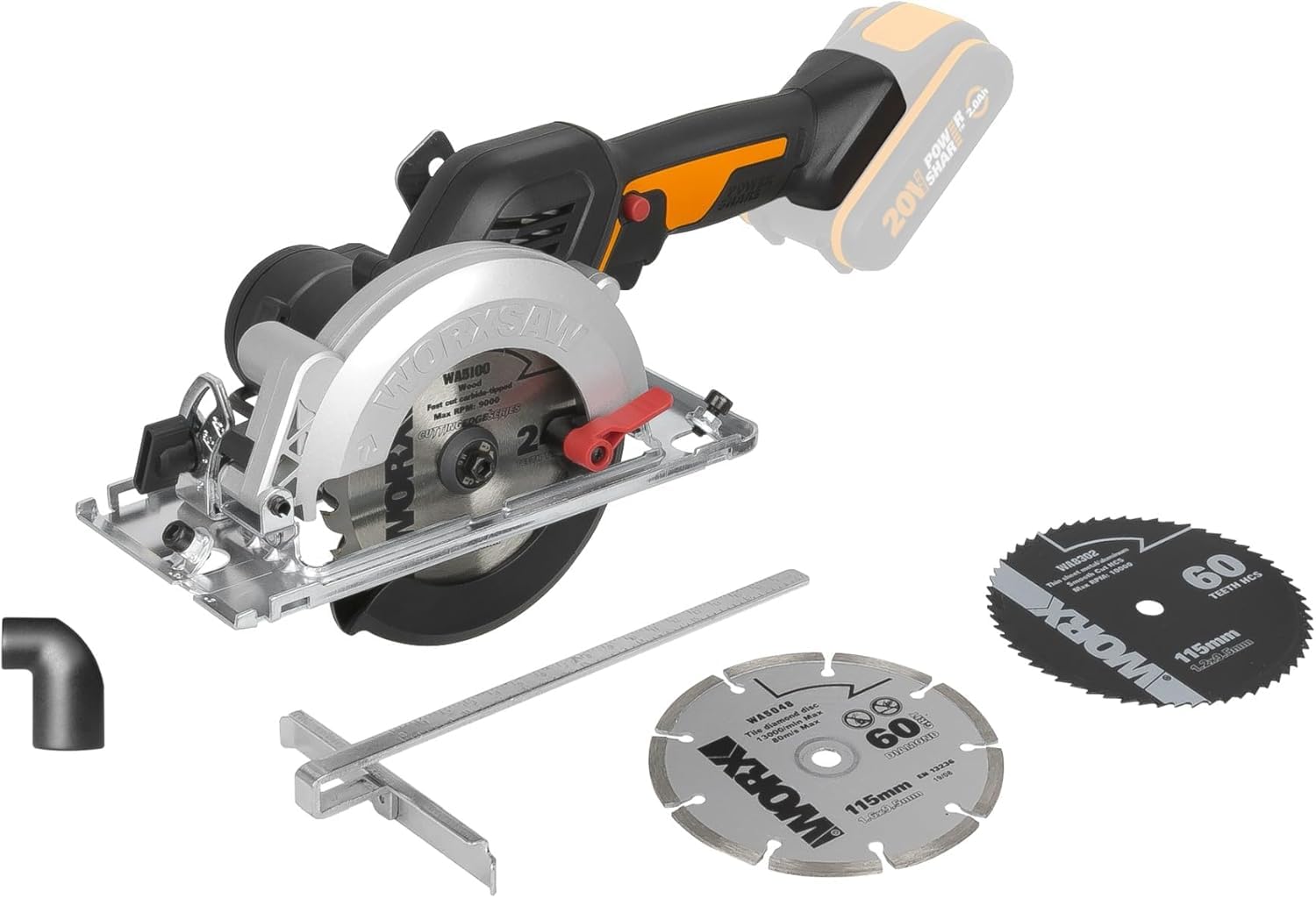Worx WX531.9 Sega circolare compatta ad immersione ø 120mm 20V a batteria - solo corpo macchina