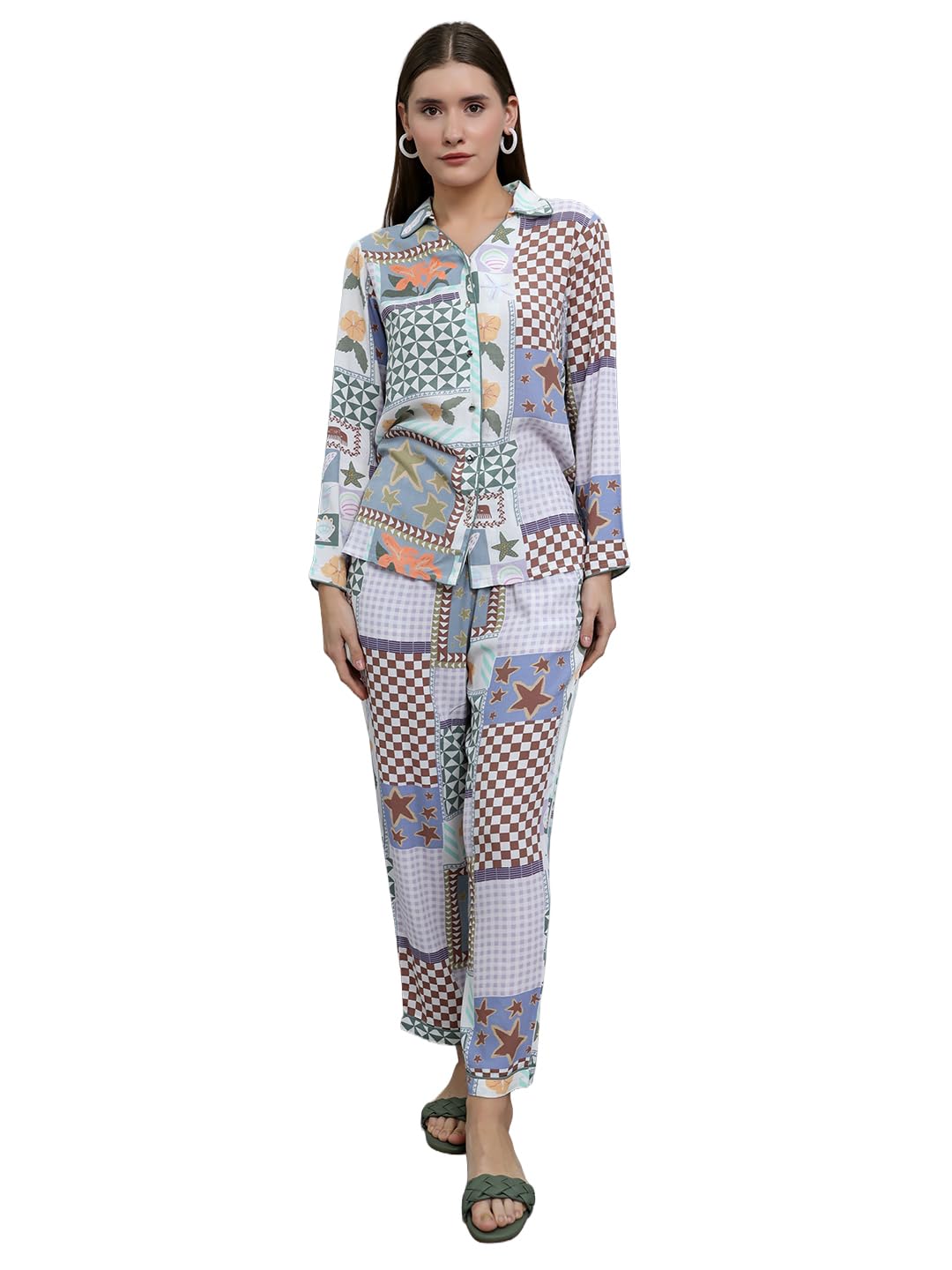 Women'S Regular Fit Printed Coordinate Set | Stylish Two Piece Outfit For Ladies | Elegant Western Co-Ord Dress (Pack Of 1)-image-24