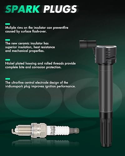 Vista 1881 de SCITOO 1 bobinas de encendido con 4 bujías de iridio para Chevrolet 2011-2015 Cruze 1.4L 2016 Cruze Limited 1.4L 2012-2020 Sonic 1.4L 2013-2021 Trax