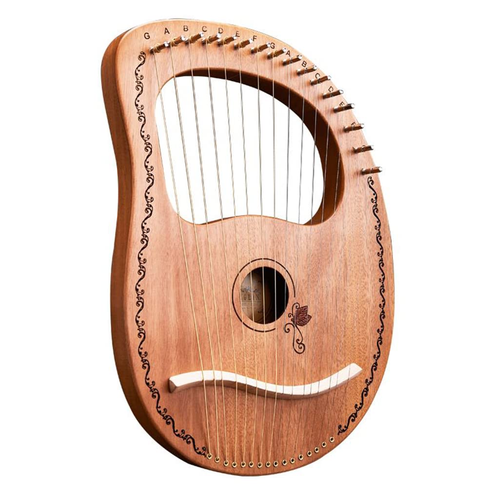 Instrumento de arpa de lira, instrumento de cuerdas de caoba de caoba, resistente arpa acústica de caoba, instrumento de cuerda orquestal profesional para amantes de la música