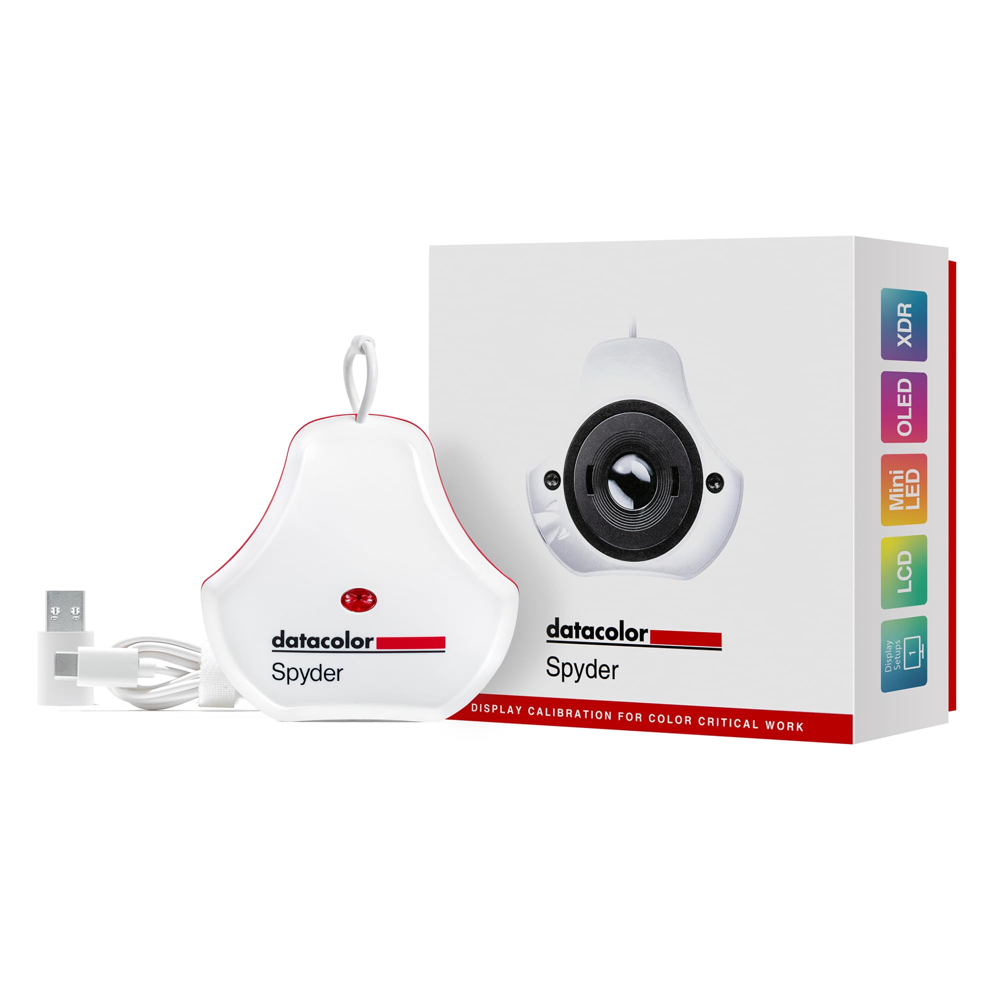 Datacolor Spyder - Monitor-Kalibriergerät für Designer, Fotografen & Content Creator, zeigt realistische Farben, funktioniert mit OLED-/LED-Bildschirmen, einfache Farbkalibrierung zur Bildbearbeitung