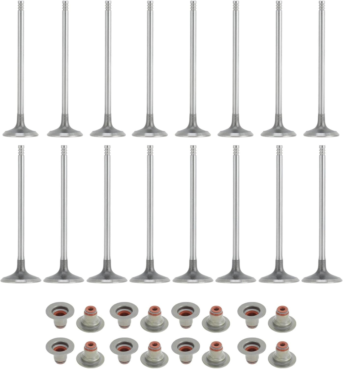 16pcs No.55569450 Engine Intake and Exhaust Valve Kit with Valve Seals for Chevrolet Cruze LS 1.8 2011-2015 for Chevy Sonic 1.8 2012-2018