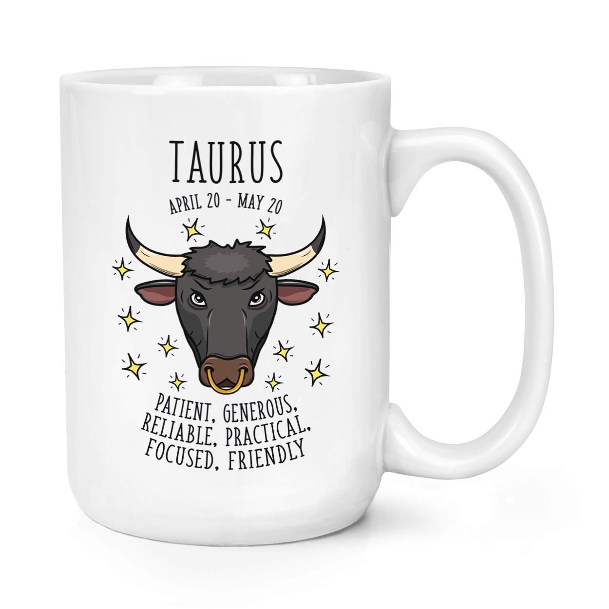 Taurus Horoscope 15oz Large Mug Cup - Horoscope Star Sign Zodiac Birthday