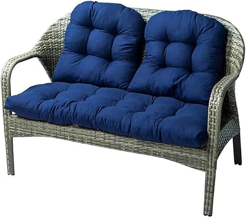 Miniatura 7 de DXDRT 3 cojines para muebles de patio, cojín de mimbre para sofá biplaza al aire libre, 2 almohadillas de repuesto para respaldo en forma de U,