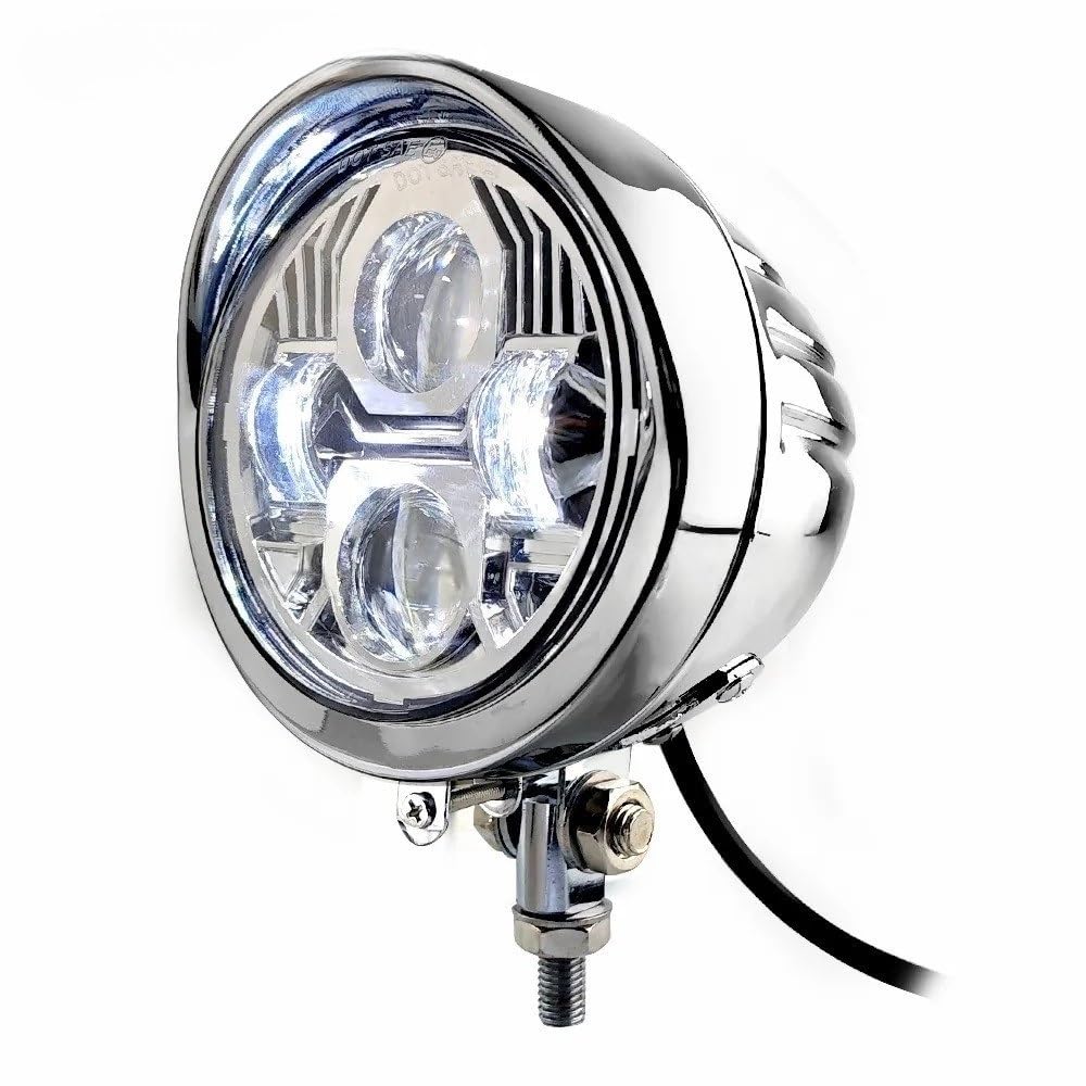 Fari Fendinebbia Motocicletta per illuminazione | Motocicletta per illuminazione personalizzata faro LED vintage da 4,5 "Per Softail Per Chopper Per Bobber