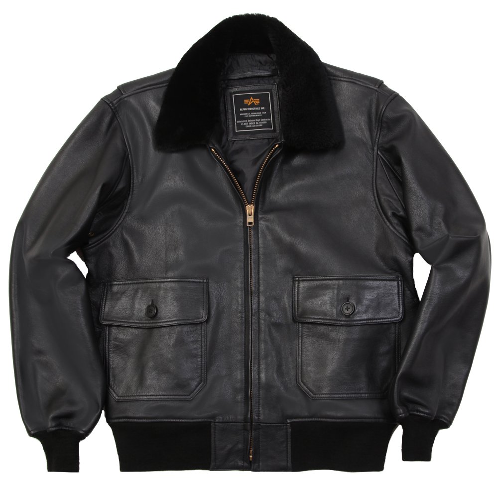 Alpha Industries Men's G-1 Leather Military Flight Jacket