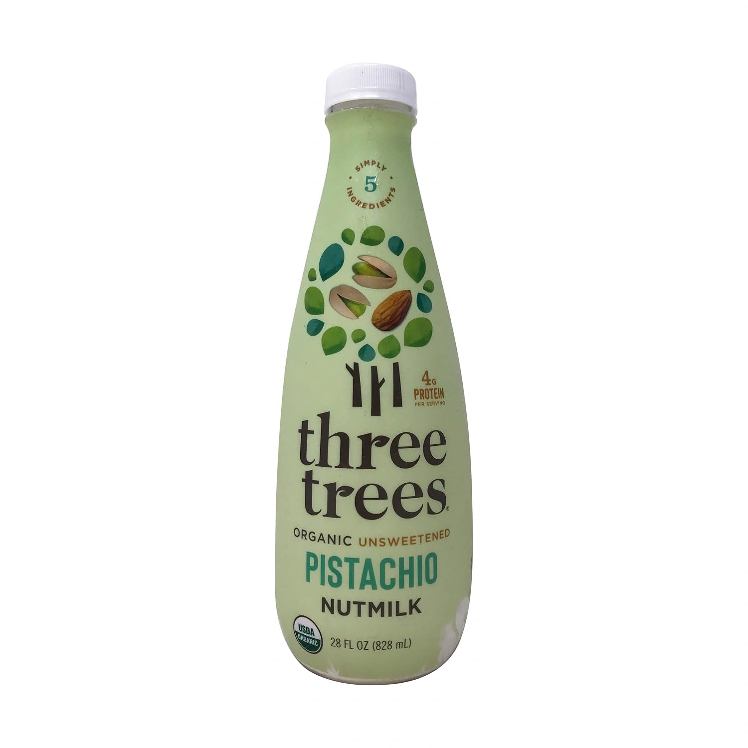 THREE TREES Organic Unsweetened Pistachio Nutmilk, 28 FZ