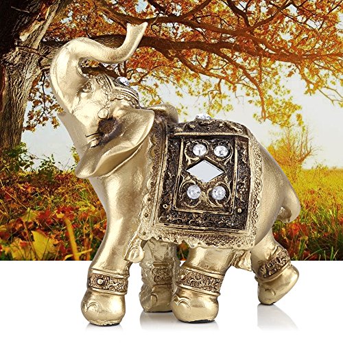 Statua Elefante Oro Elegante Ornamento Elefante Ricchezza Fortunata...