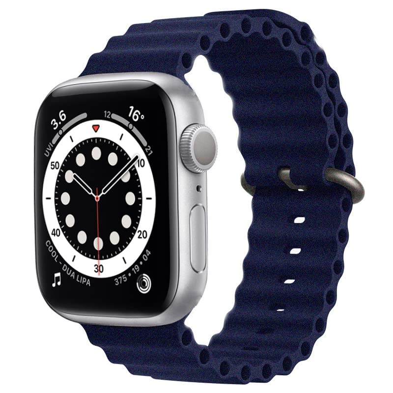 H&S Ocean Band for Apple Watch Band 44mm 38mm 45mm 40mm 49mm 41mm 42mm,for Apple Watch series 7/8,Adjustable Loop with Titanium Buckle Sport Strap for Apple Watch Ultra/SE/series 6/5/4/3/2/1 (42mm 44mm 45mm 49mm, Abyss Blue)