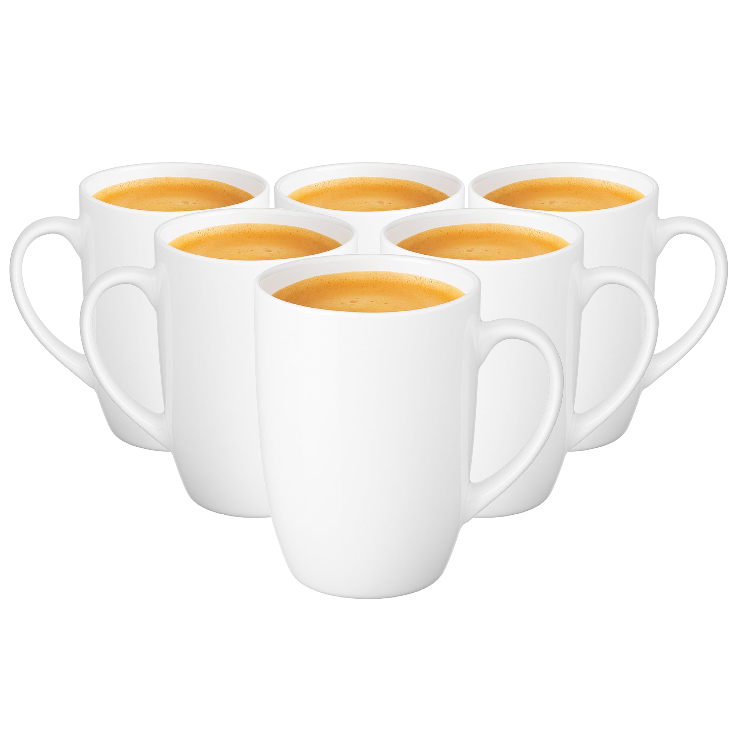 Glasmark KROSNO 1992 Taza de Cerámica 6 Piezas Juego de Tazas para Café y Té Blancas 590 ml