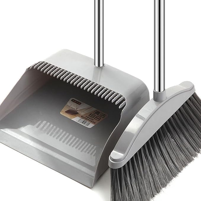 Gusengo Long Handled Dustpan And Brush, Dustpan And Brush Set, Long