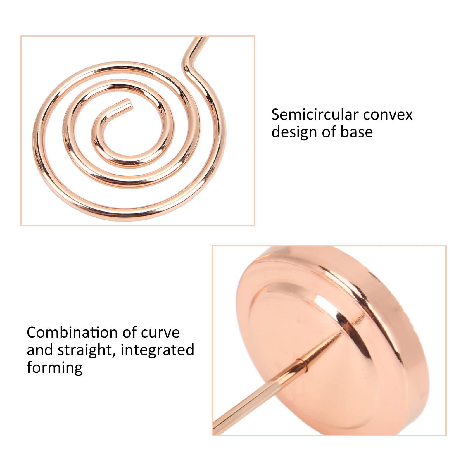 Uchwyty na numery stolików, Table Number Holder Semicircle Base Electroplating Gold Rose 2 Pcs Wedding Office(Rose Gold)