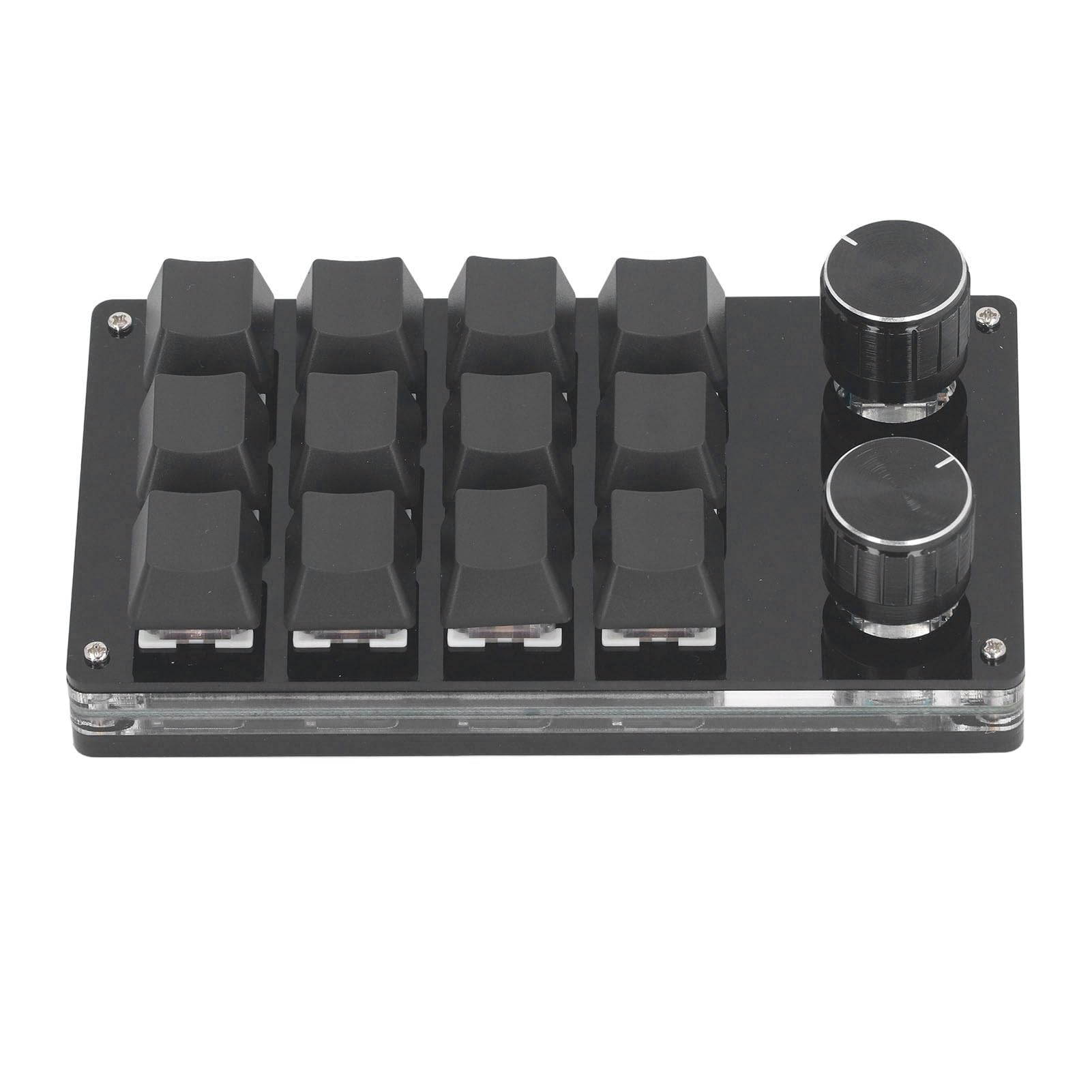 Walfront Teclado Mecánico Programable para Juegos con Interruptor Rojo de 12 Teclas, Perillas Dobles, Atajos Complejos, Música, Oficina,patible con OS X