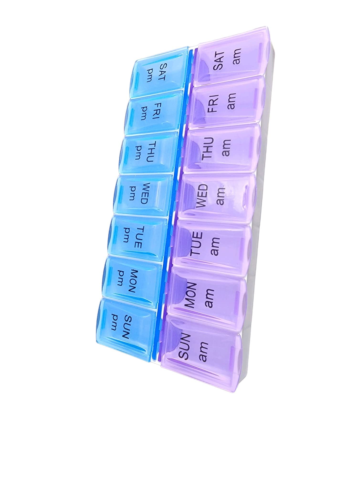 Rock Ridge Twice a Day Pill Organizer - Sunday Through Saturday Container for Vitamins and Pills A.M. P.M. (1)