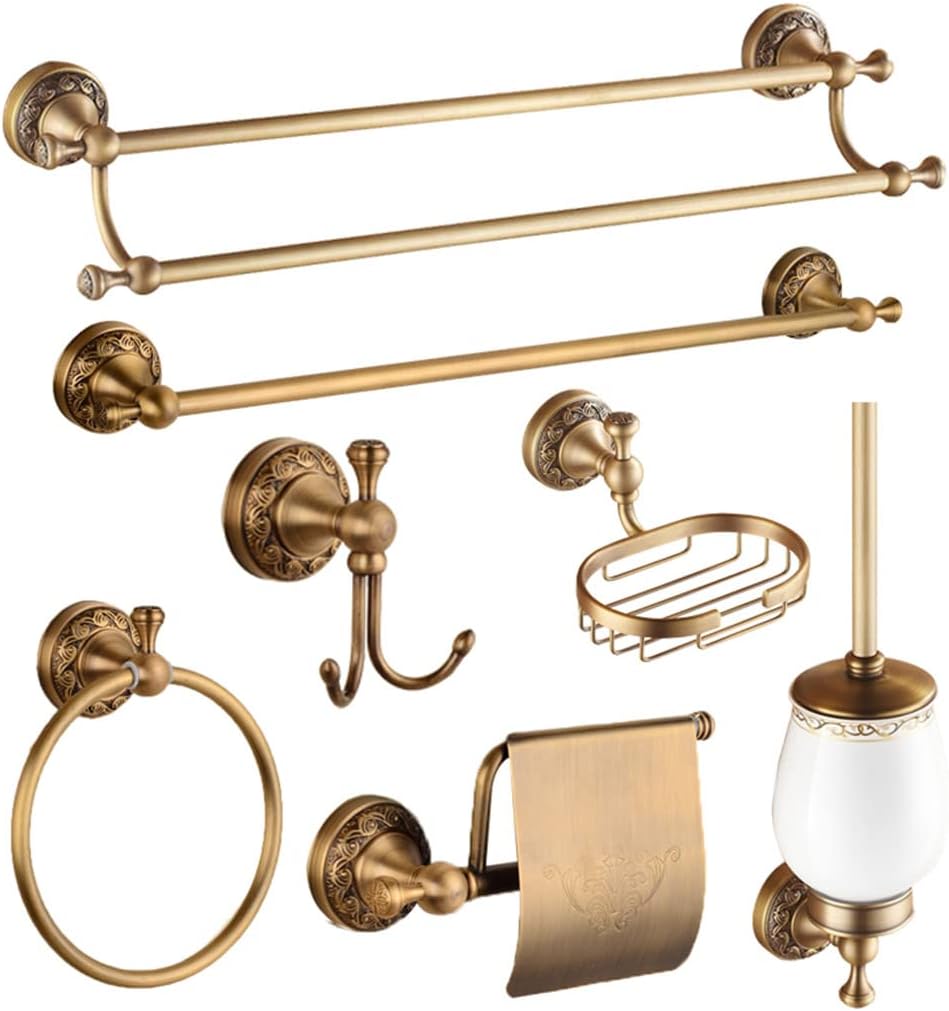 Solid Brass Bathroom Accessories Set, Robe Hook, Paper Holder, Towel Bar, Towel Ring, Bathroom Sets