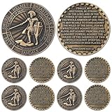 Nosiny 10 Pcs Put on The Whole Armor of God Coin Religious Prayer Coins for Christian Church School (Black Golden)