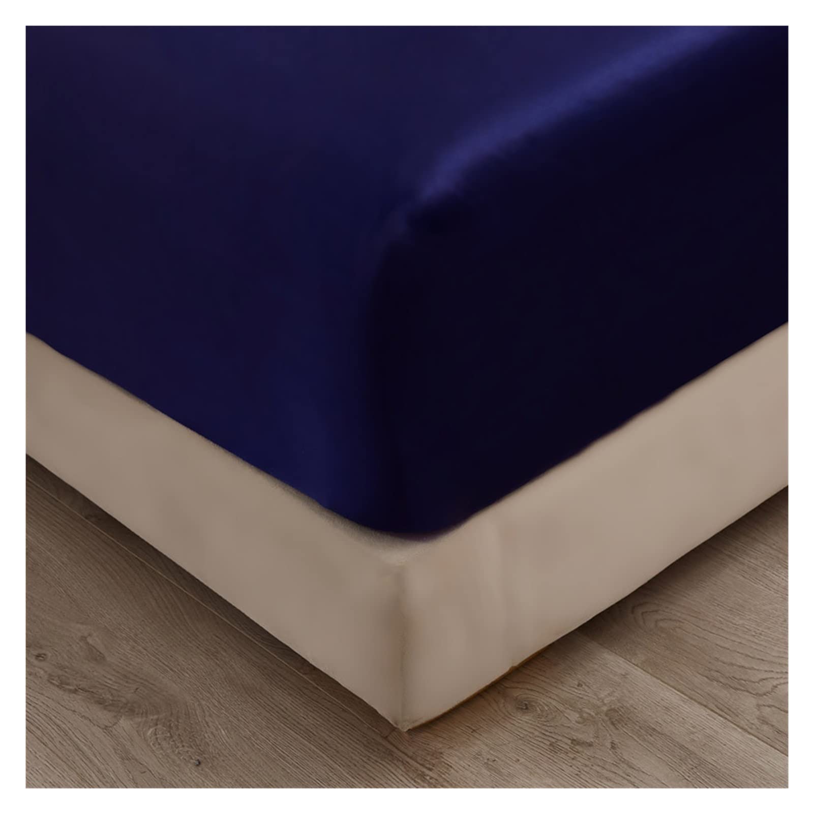Drap d'été en soie ice silk drap-housse satin de soie glacée deep blue 99x190