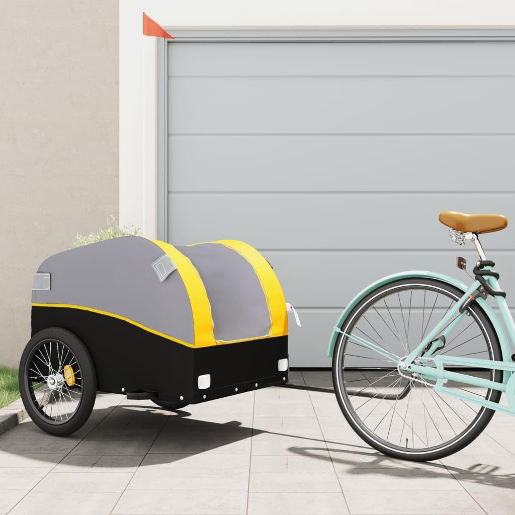 AUVYI Remolque de carga de bicicleta de hierro versátil Remolque de bicicleta moderno para el transporte de mercancías pesadas