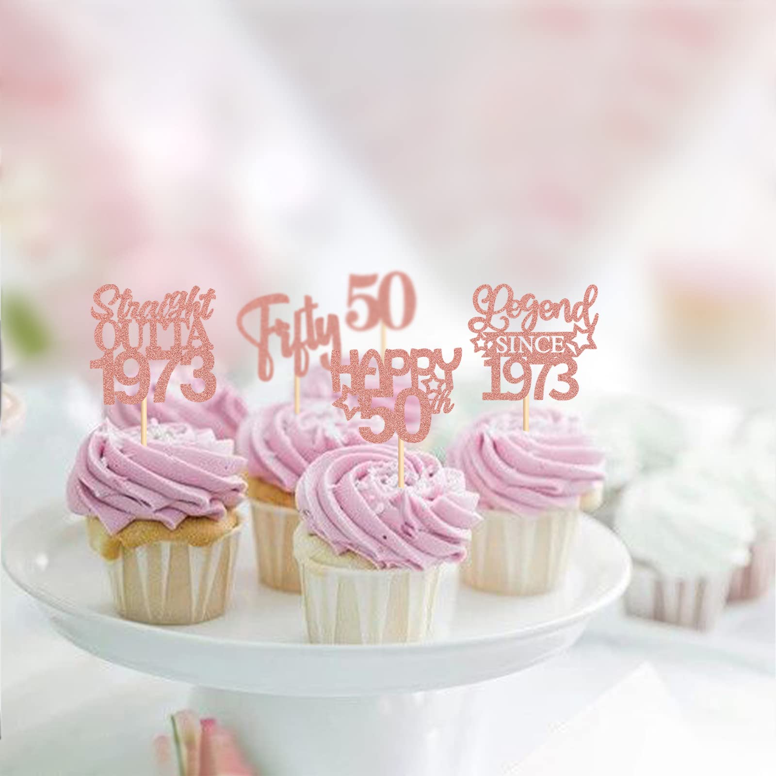 24 Cupcake-Topper 'Straight Outta 1973' - Perfekt Für 50. Geburtstag & Jubiläumsfeier
