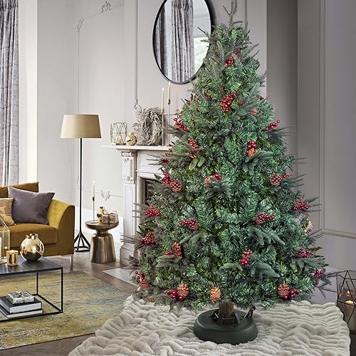 Automatic Plastic Green Foot Pedal Christmas Tree Stand, Large 14.5-inch Dia x 3.5-inch Height2