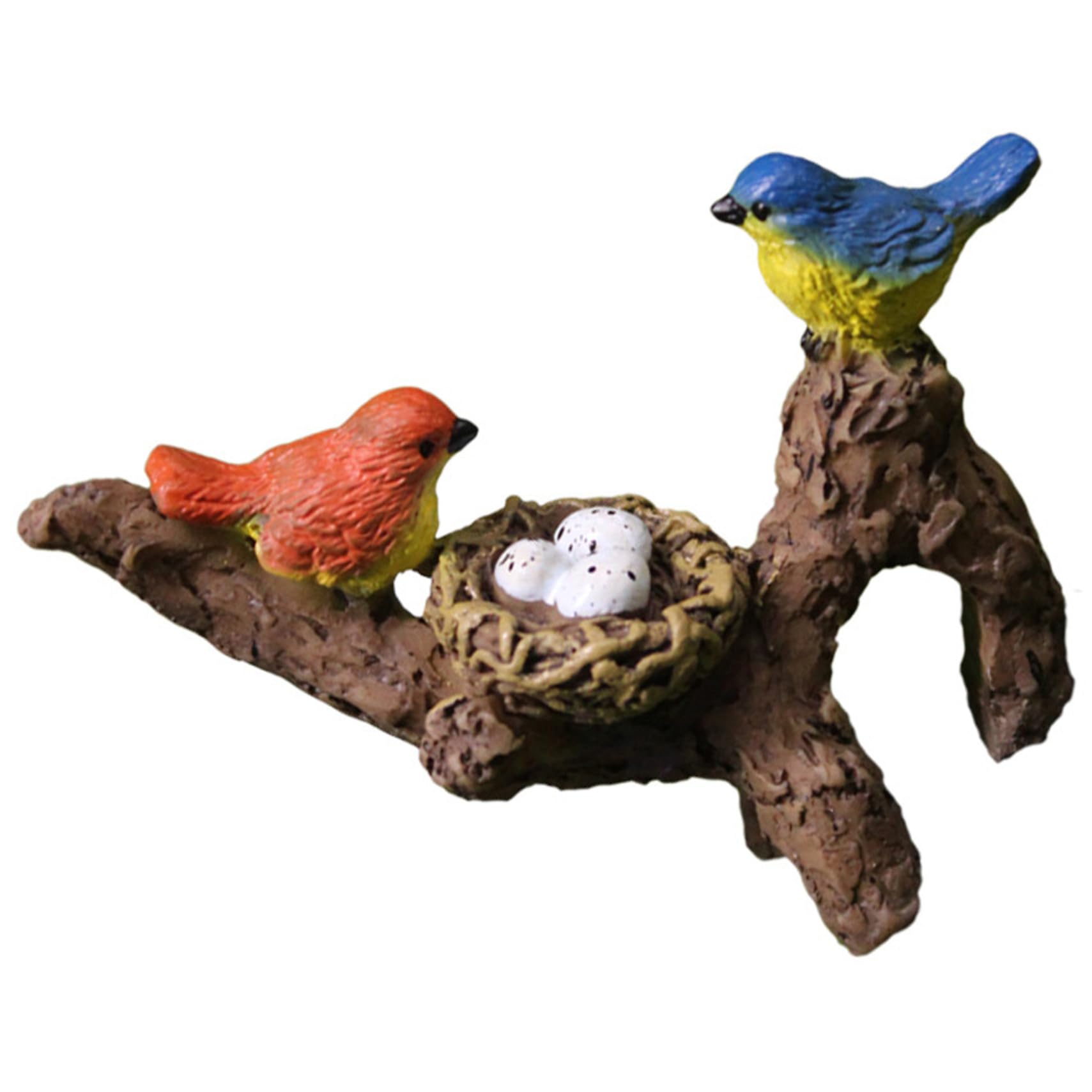Wxyestna Pot Huggers for Planter, Resin Birds Perched on Branches Flower Pot Hugger Hanging Plant Decor for Terrarium Fish Tank Bonsai