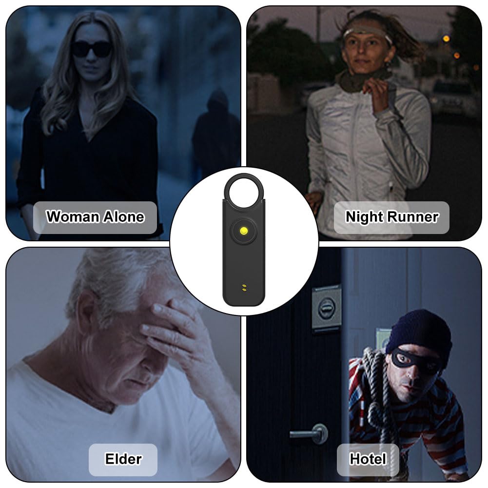 Flintronic Personal Alarm, 135 dB Alarm samoobrony z diodą LED i brelokiem, kieszonkowy alarm brelok alarmowy dla kobiet, dzieci, osób starszych, nocna zmiana