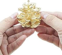 Vista 4 de 30 conos de pino artificiales, pequeñas piñas doradas, adornos de piñas de Navidad a granel para manualidades, árbol de Navidad, guirnalda