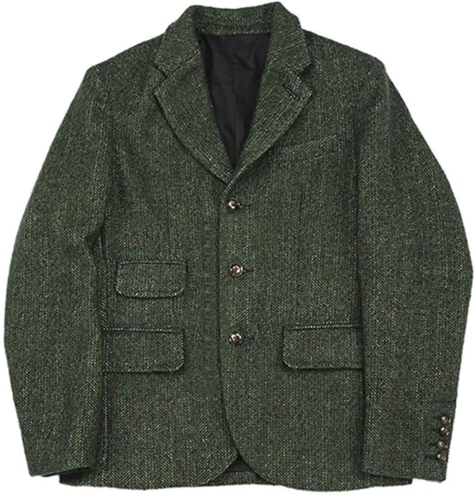 Amazon | [karaku] ジャケット メンズ 冬 ウール混ツイードテーラード