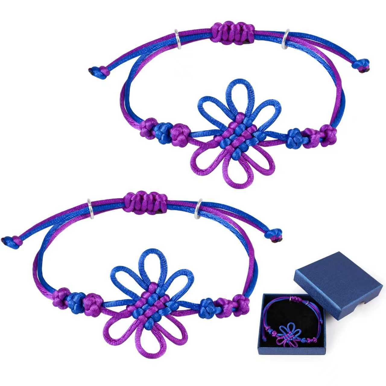 2Pcs Hunter Theme Knot Bracelets Set, Adjustable Korean Style Knotted Bracelets, Braided Friendship Bracelets, Couple BFF Wrist Jewelry for Men Women Birthday Christmas Gift-image-48