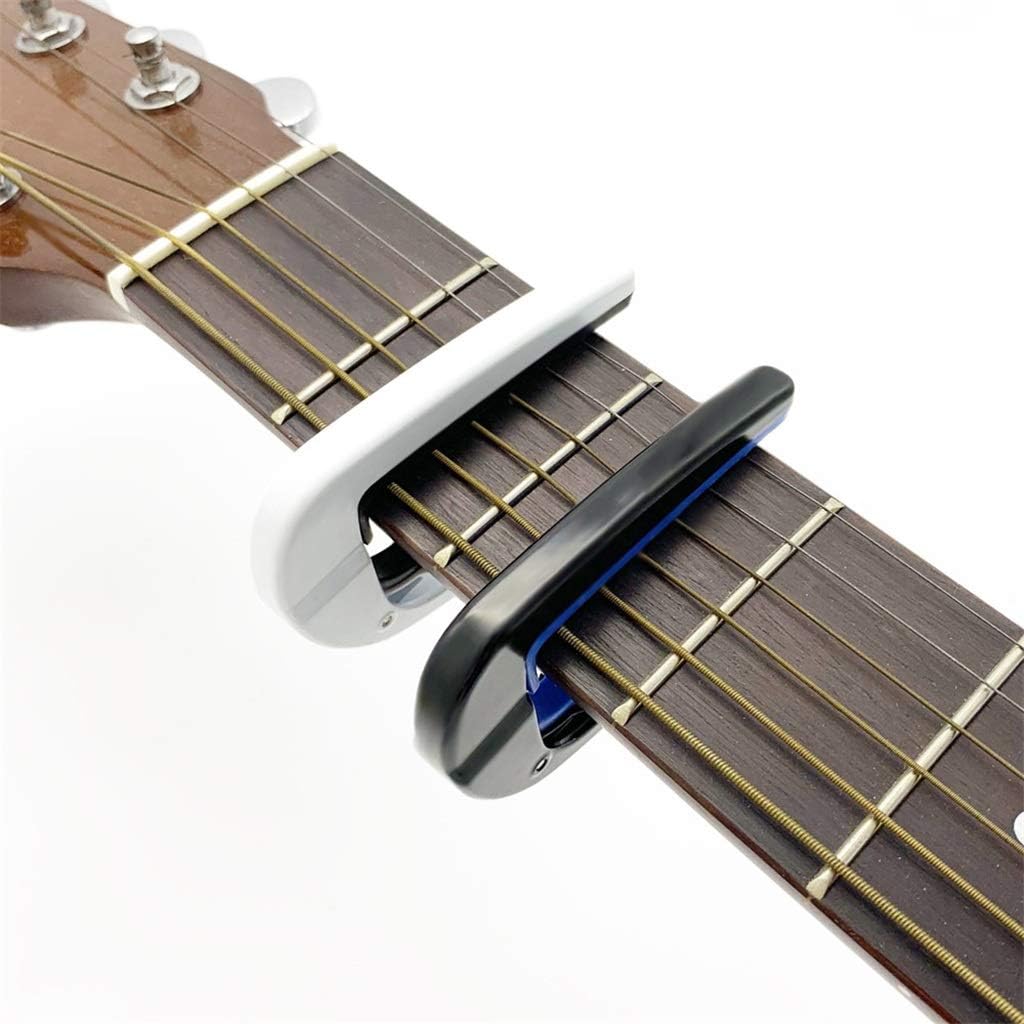 Electric Acoustic Guitar Capo Metal Capotrase Also for Bass Ukulele Color Black/White(D)