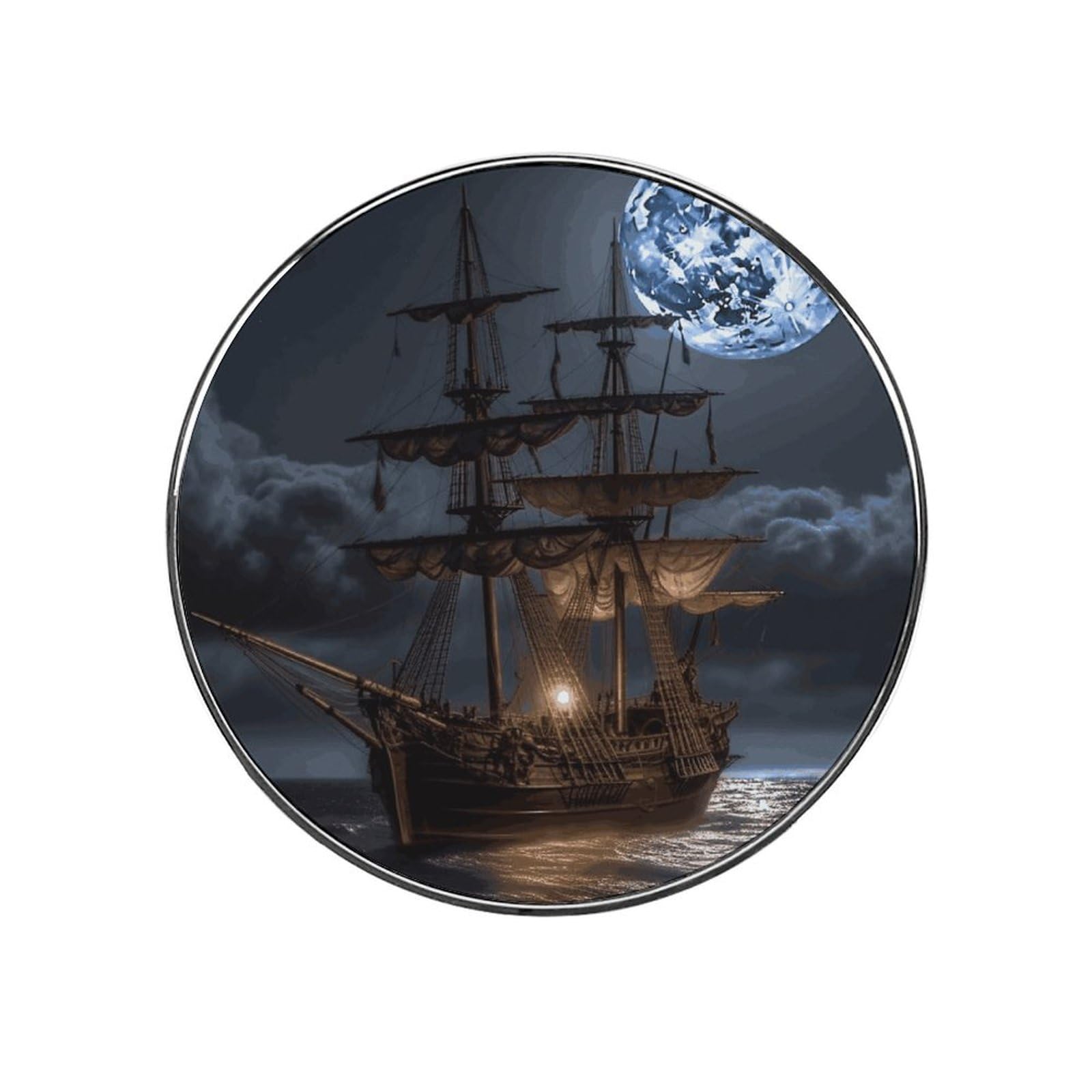 Pirate Sailboat Full Moon Fridge Magnets Colorful Refrigerator Magnet with Cute Decorative Designs Strong Fridge Magnetic Stickers for Kitchen Office Locker Decoration