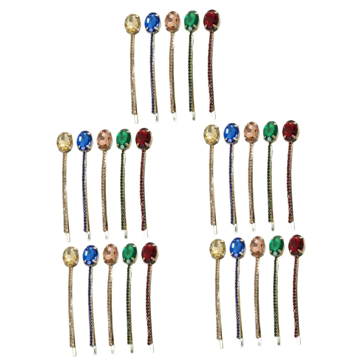 FRCOLOR 25 Piezas clip de piedras preciosas accesorios para el cabello para niñas pinzas para el cabello de de imitación pasador de pelo pinza de pelo flequillo tocado de mujer