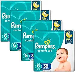 Kit Fralda Pampers Confort Sec Tamanho G com 152 Unidades