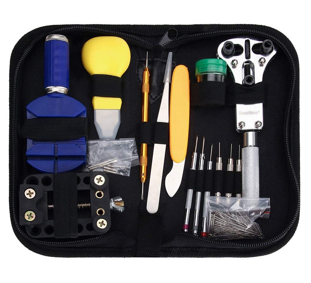 Watch Tool Repair Kit Professional Tool Set Case Opener Watch Band Link Pin Tool Set with Carry Case