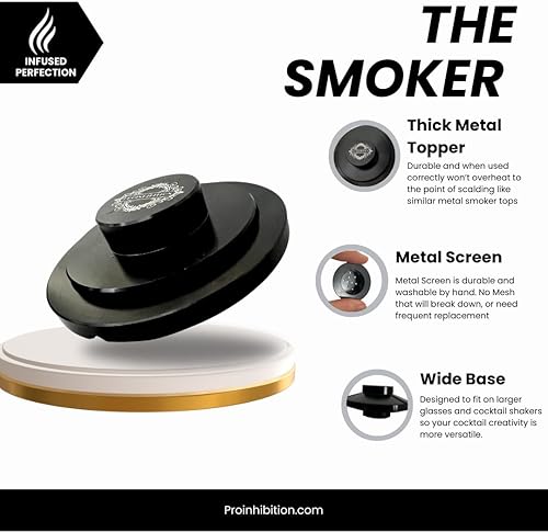 Miniatura 2 de Metal Cóctel Fumador Hogar Bar Accesorios Bebida Fumador Esfera Cubo de Hielo Cóctel Ahumador Astillas de Madera Caja de Regalo Accesorios de Barman