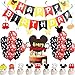 Ropniik 44 Stück Mickey Thema Geburtstagsdekorationen Mickey Party Ballon Rot Und Schwarz Täglich Partybedarf Happy Birthday Banner Polka Dot Ballon Set
