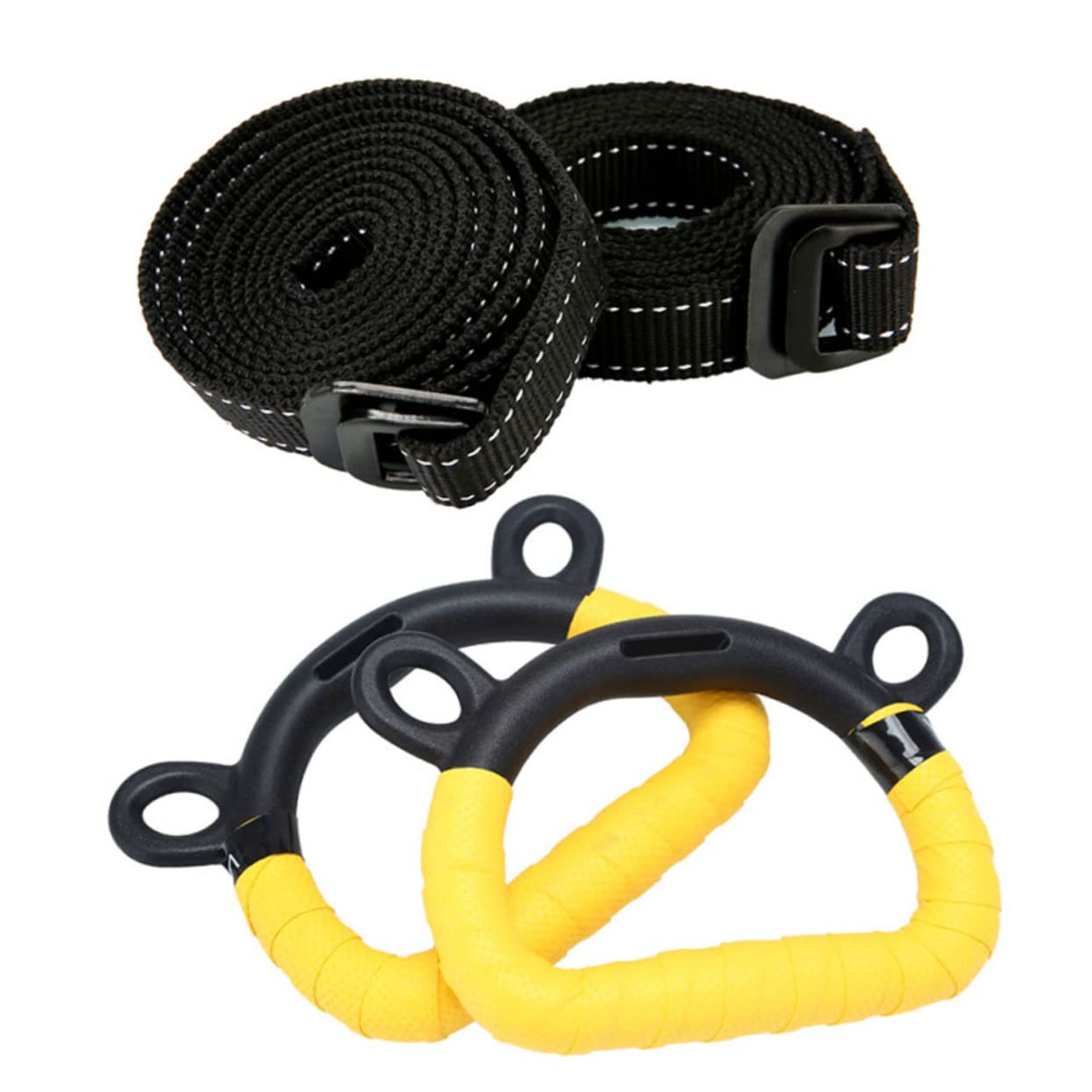 NAMOARLY 2Pcs Durable Gymnastic Rings for Fitness Equipment for Pull Ups Push Ups Dips Full Body Training Smooth Grip for