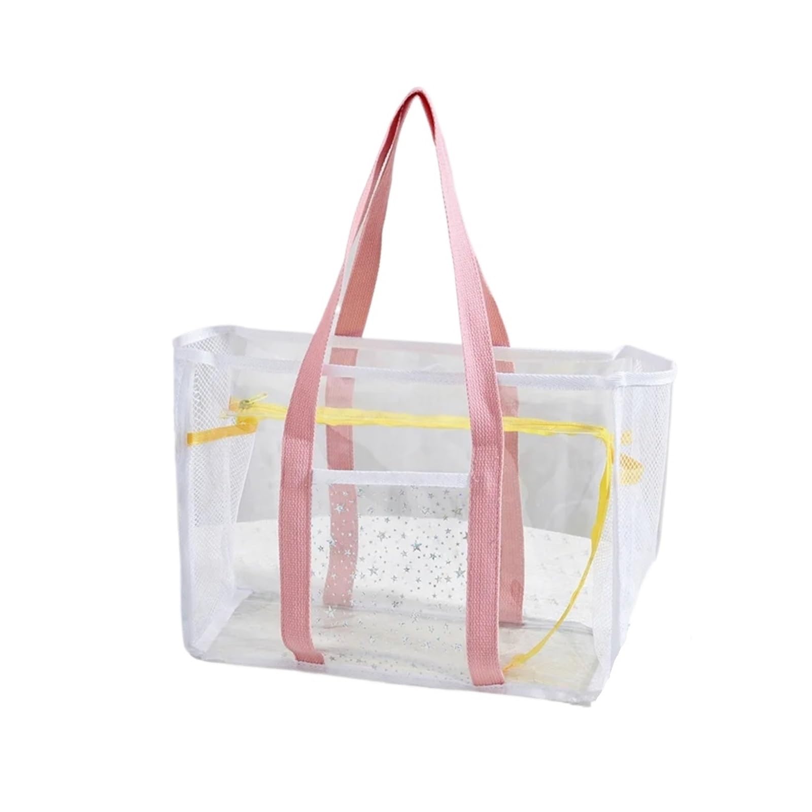 Generico Borsa extra large estiva da spiaggia in PVC picnic for donna impermeabile a tracolla for la spesa ﻿(Pink)