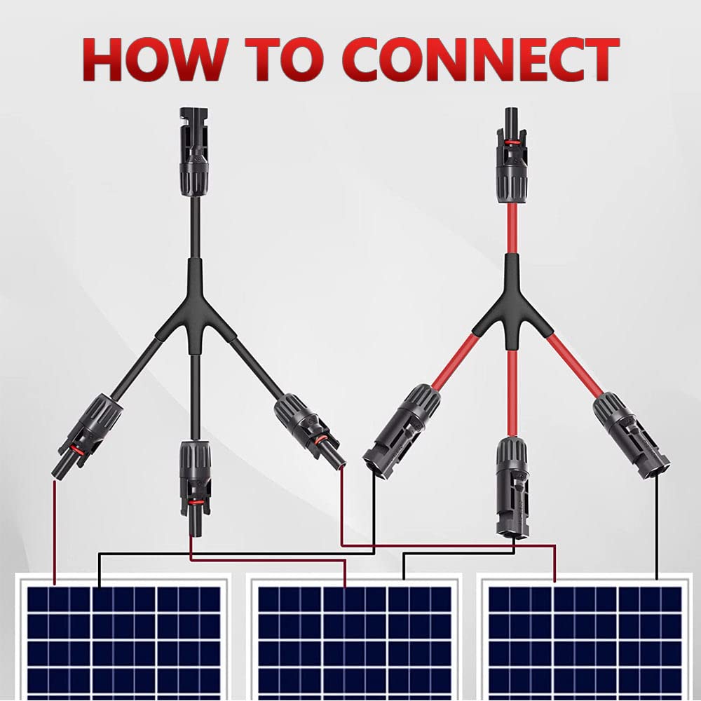 Connettore Y Per Pannelli Solari - Adattatore Parallelo Fotovoltaico 1 A 3 Con Cavo - Foto 6