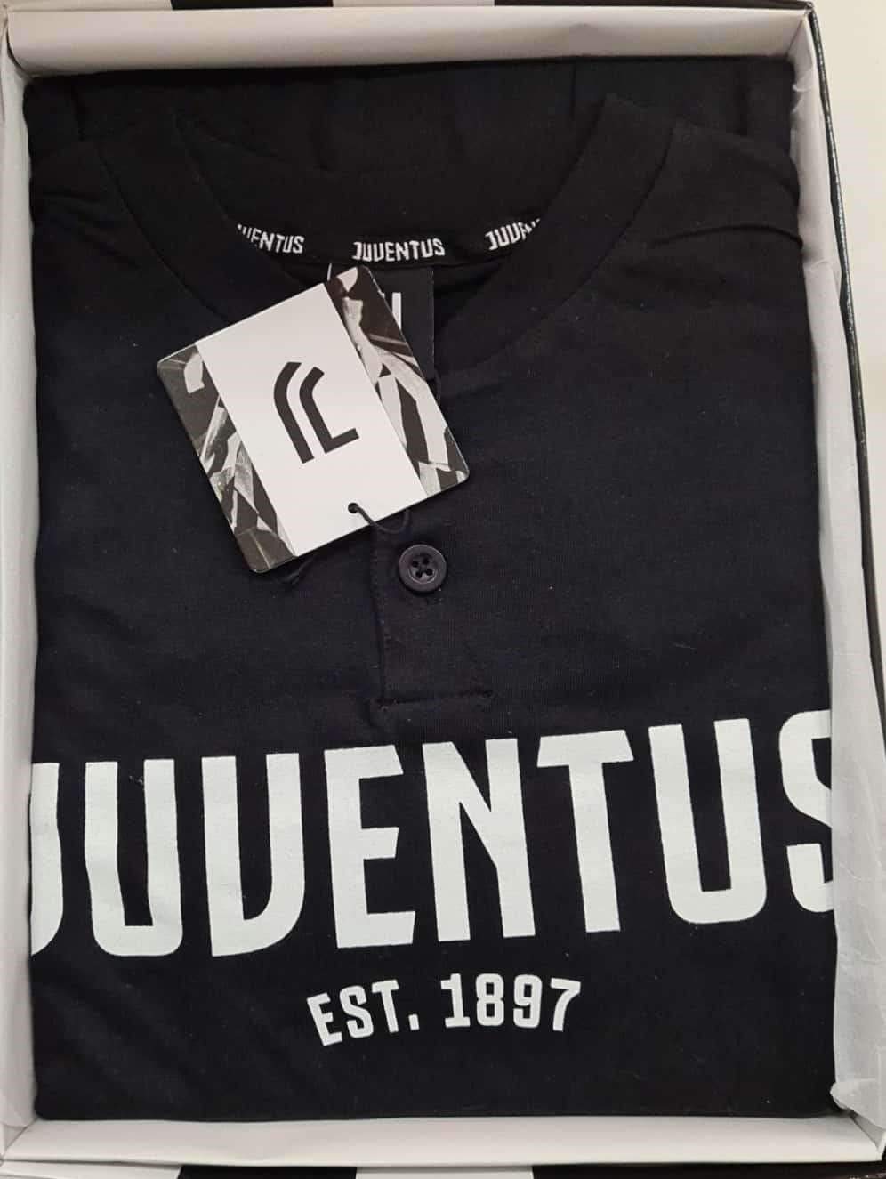 Juventus Pigiama Homewear Uomo Prodotto Ufficiale Cotone Leggero Pigiama Serafino Manica Lunga e Pantalone Lungo in Diversi Colori Colori (L/50, 14108 Nero)