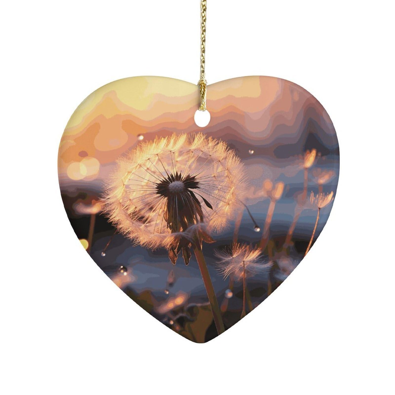 Fekiloot Style Dandelion Flower Ceramic Ornament Home Decor Keepsake