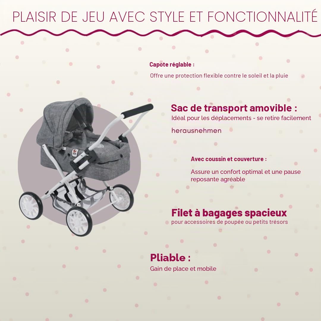 Bayer Chic 2000 Poussette Poupon Smarty | Mon Premier Landau Évolutif