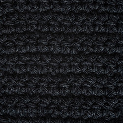 Image of Lily 10201818040 Sugar 'N Cream Super Size Solid Yarn, 4oz, Gauge 4oz Medium, 100% Cotton, Big Ball - Black - Machine Wash & Dry