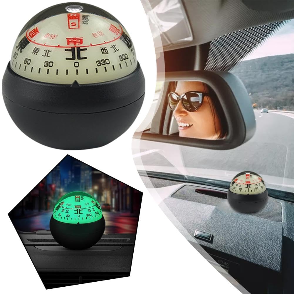 Car Dashboard Ball Vehicle Ball with Double Dials Dash Mount Adjustible Auto Interior Accessories for Navigation Hiking Direction — view 4