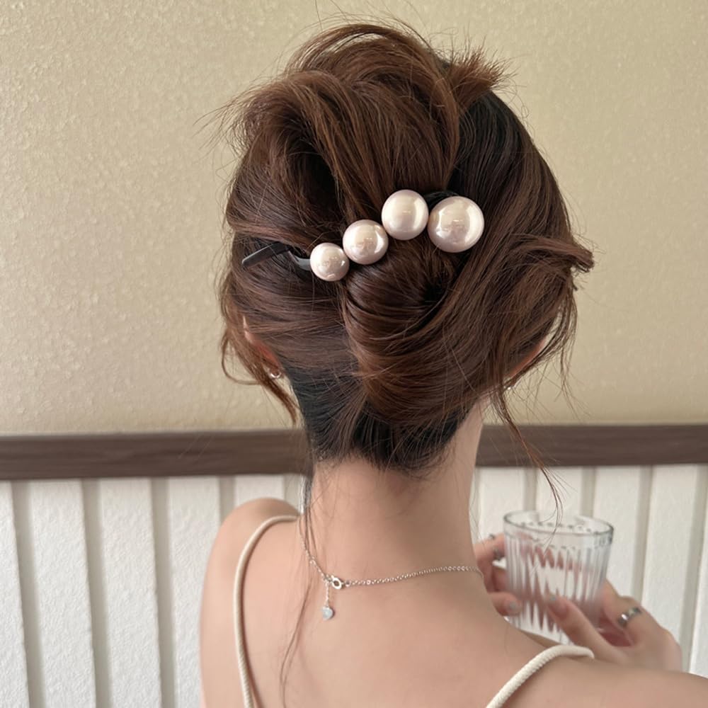 8PCS Pearl Banana Clips French Twist Hair Pin, Elegance Hair Clip Fashion Hair Accessories for Women and Girls - Image 7