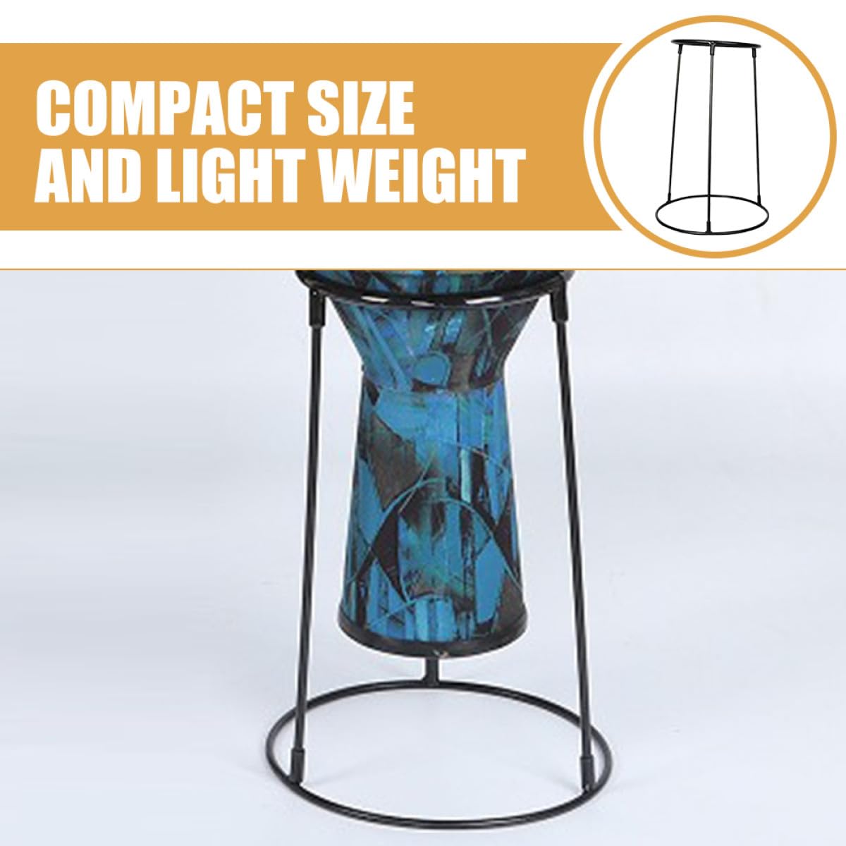 Toyvian Soporte para Tambores de 10 Pulgadas, Soporte Metálico para Djembé de Pie y Sentado, Accesorio Resistente para Percusión, Compatible para Práctica y Presentaciones en Escenario