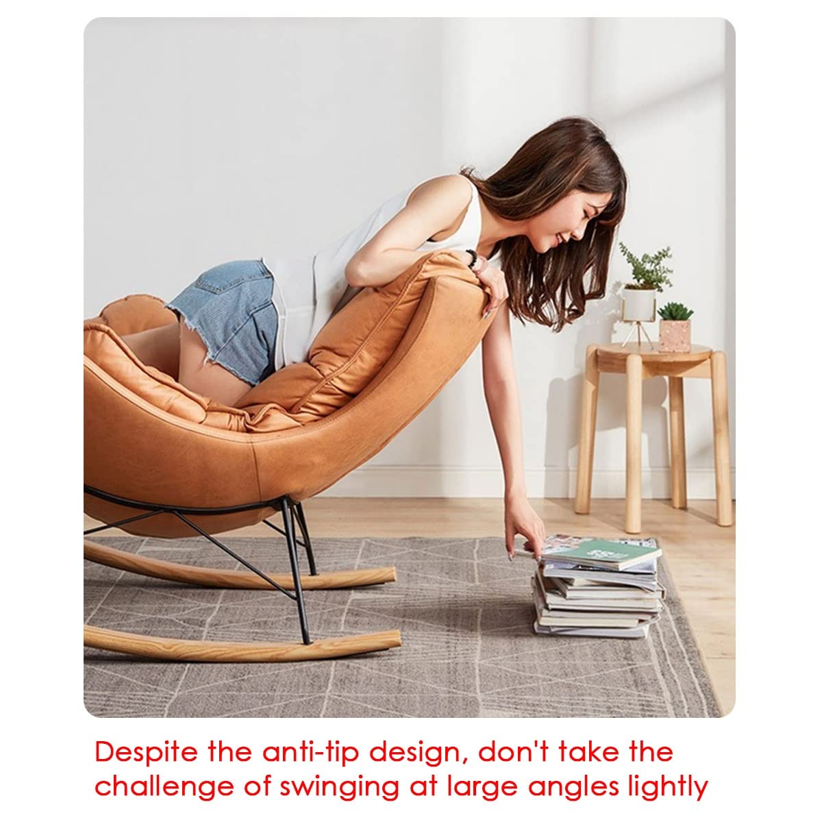 Amazon｜グライダーチェア アクセントチェア 布張りロッキングチェア