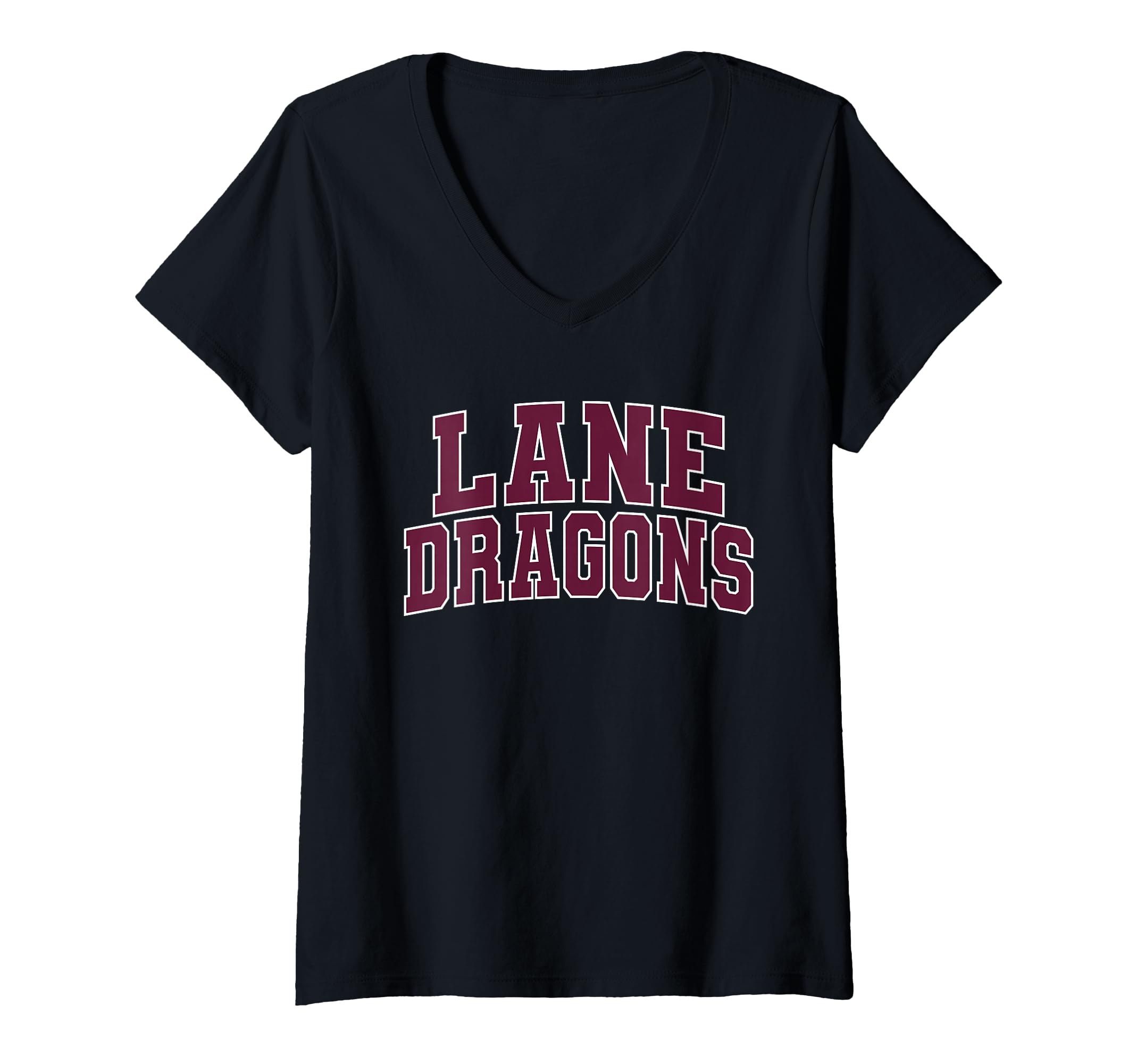 Womens Lane College Premium Collegiate V-Neck T-Shirt