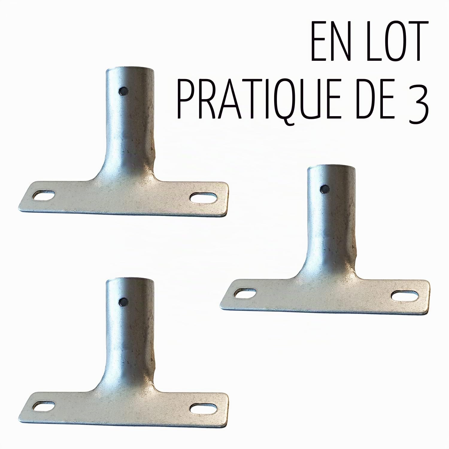 Lot de 3 supports de manche en métal pour balai jusqu'à 23,5 mm de diamètre - Fabriqués en Allemagne